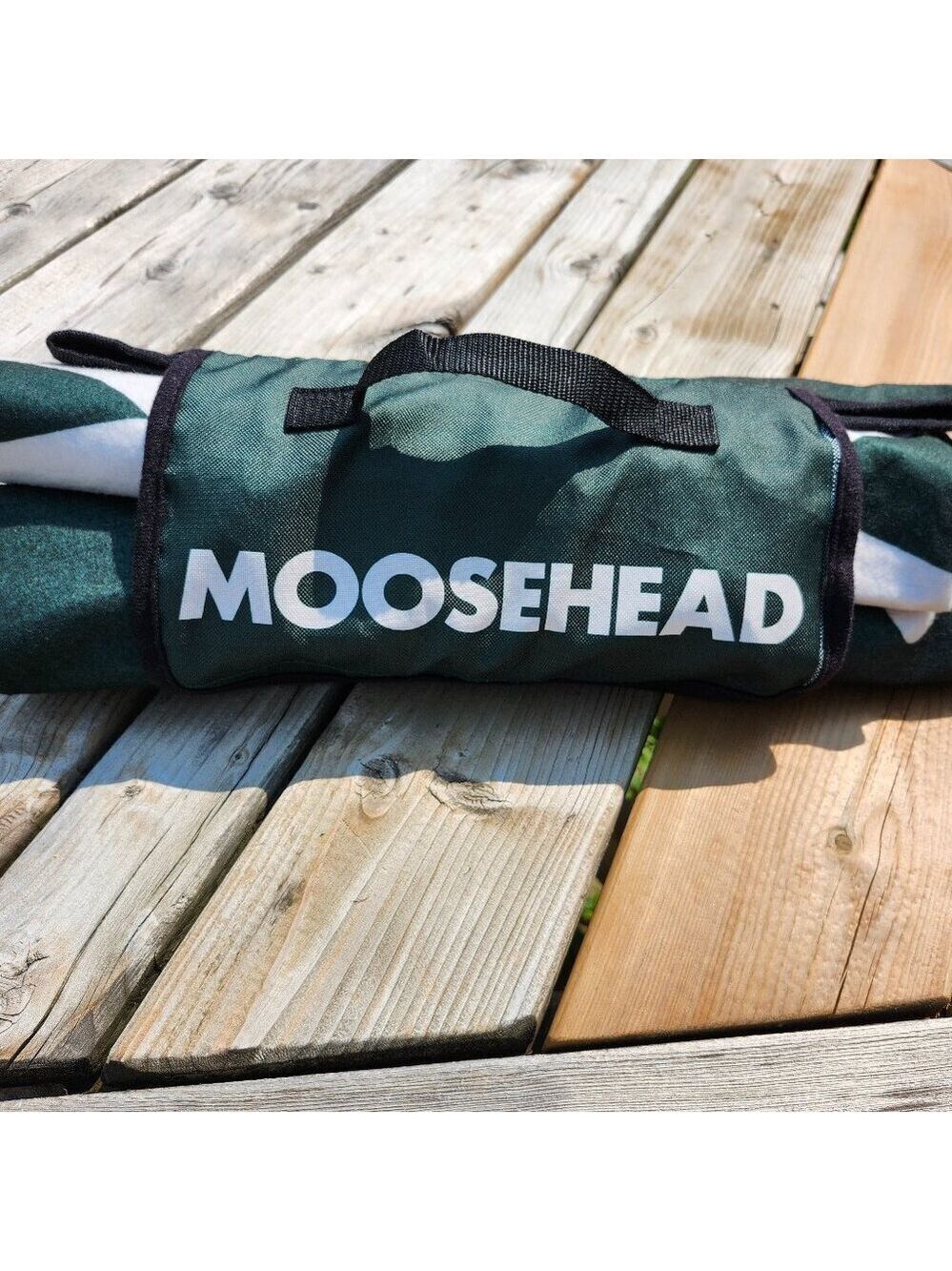 MOOSEHEAD LAGER PICNIC BLANKET ROLLUP Fold AWAY Outdoor Blanket Moosehead Beer